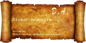 Dicker Arabella névjegykártya